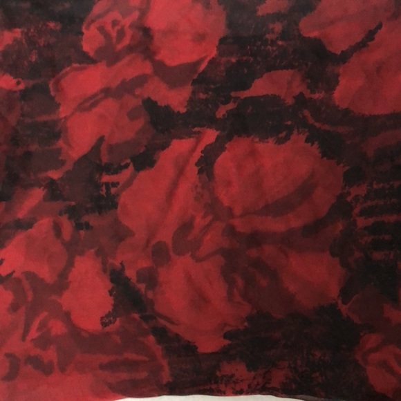 VTG Bernie of New York Elegant Dramatic Silk Chiffon Floral Motif Oblong Scarf - Picture 2 of 10